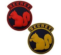 EnigmaGlow 2 Pcs Secret Squirrel Morale Patch 3D PVC Rubber Applique Emblem Hook Backed