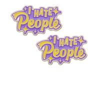 EnigmaGlow I Hate People Brooch Pins Badge for Women Men Clothing Bags Jackets Hat Accessory Decoration 2 Pcs, 3cm, Metal, no gemstone