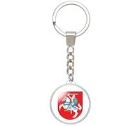 EnigmaGlow World Most Countries Coat of Arms National Emblem Keyring Key Chain Double Sided Printing Alloy Keychain, Lithuania, 2.1inch