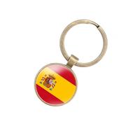 EnigmaGlow World Most Countries Flag Keyring Key Chain Zinc Alloy Keychains Daily Keychain Home Car Keys for Men Women, Spain, 2.1inch