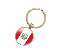EnigmaGlow World Most Countries Flag Keyring Key Chain Zinc Alloy Keychains Daily Keychain Home Car Keys for Men Women, Peru, 2.1inch