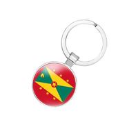 EnigmaGlow World Most Countries Flag Keyring Key Chain Zinc Alloy Keychains Daily Keychain Home Car Keys for Men Women, Grenada, 2.1inch