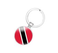 EnigmaGlow World Most Countries Flag Keyring Key Chain Zinc Alloy Keychains Daily Keychain Home Car Keys for Men Women, Trinidad and Tobago, 2.1inch