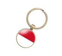 EnigmaGlow World Most Countries Flag Keyring Key Chain Zinc Alloy Keychains Daily Keychain Home Car Keys for Men Women, Monaco, 2.1inch