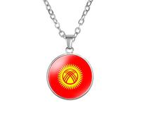 EnigmaGlow World Most Countries Flag Zinc Alloy Necklace Pendant Necklace for Men Women, Zinc