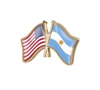 EnigmaGlow World Most Countries Single Pin Brooch Badge United States and Other Countries Cross Friendship Pin Badge for Men Women, 1.3x0.9inch（33x23mm）, Metal, resin