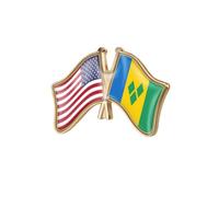 EnigmaGlow World Most Countries Single Pin Brooch Badge United States USA America and Other Countries Cross Friendship Pin Badge for Men Women, 1.3x0.9inch(33x23mm), Metal, resin