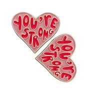 EnigmaGlow You'Re Strong Brooch Pins Badge for Women Men Clothing Bags Jackets Hat Accessory Decoration 2 Pcs, 3cm, Metal, no gemstone