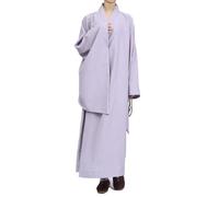 Enigmaire Buddhist Monks Costume,Meditation Long Robe,Shaolin Monk Kung Fu Buddhist Robe,Haiqing Meditation Clothes,Unisex,Linen,Comfortable,Breathable,for Home Wear,chanting,etc