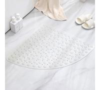 Enigmaire Corner Shower Mat,Quadrant Sector Safety Mats,Shower Mats For Inside Shower,Triangle Shower Mats,Fan-shaped,Massage,Non Slip,Washable,Anti-Bacterial,Anti Mould,For Inside Shower