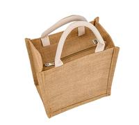 Enigmaire Hessian Personalised Beach Bag - Strong Jute Shopping Tote, Reusable And Stylish, Burlap Grocery Bag With Zip, Waterproof For Lunch, Beach