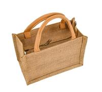 Enigmaire Hessian Personalised Beach Bag, Strong Jute Shopping Tote, Reusable And Stylish, With Zip, Waterproof, For Lunch, Beach