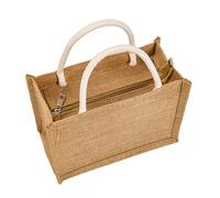 Enigmaire Hessian Personalised Beach Bag - Strong Jute Shopping Tote, Reusable And Stylish, With Zip, Waterproof, For Lunch, Beach