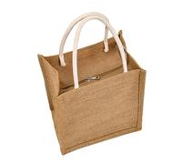 Enigmaire Hessian Personalised Beach Bag, Strong Jute Shopping Tote, Reusable And Stylish, With Zip, Waterproof, For Lunch, Beach