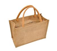 Enigmaire Hessian Personalised Beach Bag - Strong Jute Shopping Tote, Reusable And Stylish, With Zip, Waterproof, For Lunch, Beach