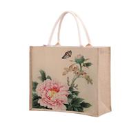 Enigmaire Hessian Shopping Bags,Jute Hessian Shopping Bag,Reusable Hessian Shopper Bag,Burlap Gift Tote With Handle,Jute Shopping Bag,Foldable,Water Resistant,For Daily Shopping,Travel,Picnic