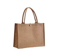 Enigmaire Jute Shopping Bag,Natural Jute Shopper Bag,Jute Canvas Tote Bag,Hessian Shopping Bags,Reusable And Stylish Jute Shopping Tote,Washable,For Daily Shopping,Travel,Picnic