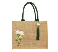 Enigmaire Jute Tote Bag,Personalised Jute Tote Bag For Women,Jute Shopper Bag With Handles,Reusable Jute Gift Tote With Handlesreusable,Waterproof Lining,Is A Gift For Women,Mom,Teachers
