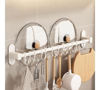 Enigmaire Kitchen Utensil Rail,Kitchen Utensil Holder Rack Storage Rail,Kitchen Hooks For Utensils,Kitchen Utensils Hanging Shelf,Hanging Kitchen Storage Organizer,Space Saver,for Kitchen Bathroom