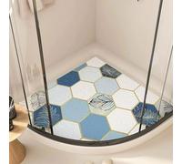 Enigmaire Sector Loofah Shower Mat,Corner Shower Mat,Triangle Shower Mats,Quadrant Sector Safety Mats,Anti Mould Shower Mats,Bath Mat Non Slip,Anti-Bacterial,Washable,Quick-Drying,For Bathroom Floor