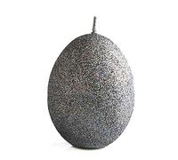 EnigmaSupplies 2 Graphite Egg Shaped Candles Dark Grey Sparkly Effect