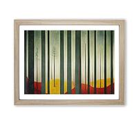 Enigmatic Abstract Forest Framed Print | A4 Oak Framed Wall Art | Ready to Hang | Abstract Landscape Picture | Living Room Bedroom Lounge Office