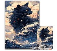 Enigmatic Black Cat Jigsaws 1000 Pieces for Adults Challenging Puzzles Educational Toy for Teenagers Home Office Decor 1000 PCS(75x50cm)