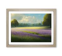 Enigmatic Bluebell Field Framed Print | A2 Oak Framed Wall Art | Ready to Hang | Modern Nature Picture | Living Room Bedroom Lounge Office