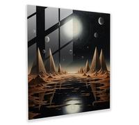 Enigmatic Deserts Glass Print - Desert, Art Glass, Glass Printing, Surrealist, 71 cm x 71 cm