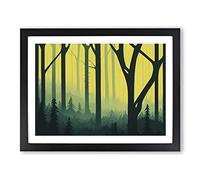 Enigmatic Forest Framed Print | A3 Black Framed Wall Art | Ready to Hang | Modern Landscape Picture | Living Room Bedroom Lounge Office