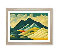 Enigmatic Mountain Landscape Framed Print | A2 Oak Framed Wall Art | Ready to Hang | Modern Landscape Picture | Living Room Bedroom Lounge Office