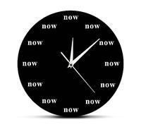 ENILSA Large Round Stylish Modern Wall Clock Time is Now Silent Non-ticking Wall Clock Battery Operated Wall Clock for Living Room Bedroom Kids Room Office School 12 inches