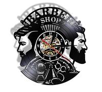 ENILSA Silent Round Wall Clock Barber Shop Decorative Vinyl Record Wall Clock Hairstyle Salon Wall Art Sign Decor Silent Quartz Clock Watch Hairdresser Gift