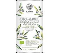 Enios Organic Extra Virgin Olive Oil 1L. 100% Greek-Kalamata. High Polyphenols First Cold Pressed Ultra-Low Acidity 0.32%. New Harvest 2025-2026. Best Before: Oct-2027