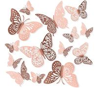enithElite Butterfly Stickers, 24PCS 3D Wall Decals, Multicolor, Paper, Smooth Surfaces (Walls, Doors, Windows, Furniture), Kids, All Seasons