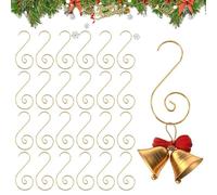 enithElite Christmas Ornament Hooks, Christmas Tree Decorations with Hooks, 100 Pcs Reusable Swirl S Hooks for Xmas Party Balls Decorations Home Wedding DIY Crafts Hanging Decor, 50mm Gold