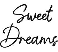 enithElite Metal Sign, Wall Art, 40.6x24cm, Black, Rectangular, SweetDreams 15inch, Love, Eclectic, Bedroom, Wall Mount