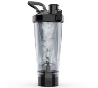 Enituo Electric Shaker Bottle, 600ml Rechargeable Shaker Cup for Protein Mixes and Pre Workout, Portable Gym Protein Blender for Meal Replacement Shakes | Leak-Proof w/Handle | BPA Free (Black)