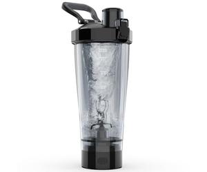 Enituo Electric Shaker Bottle, 600ml Rechargeable Shaker Cup for Protein Mixes and Pre Workout, Portable Gym Protein Blender for Meal Replacement Shakes | Leak-Proof w/Handle | BPA Free (Black)