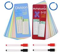 EnixwH 29 Pieces Multiplication Tables for Children Educational Games with 2 Dry Erase Markers for Classroom Gift Homeschool and Back to School (Multiplication and Division)