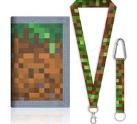 ENIXWH Children's Neck Pouch with Neck Strap Miner Game Triple Folded Wallet for Children's Birthday Party Bag Decoration Gamer Theme Party Accessories, a, Einheitsgröße, Cartoon