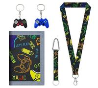 EnixwH Children's Wallet Coin Purse Men Gift Boy Foldable with Game Controller Wallet Men for Cartoon Boys and Boys Back to School Gifts, Black, 23,8 x 12,3 cm, Modern