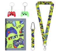 EnixwH Children's Wallet Coin Purse Men Gift Boy Foldable with Game Controller Wallet Men for Cartoon Boys and Boys Back to School Gifts, green, 23,8 x 12,3 cm, Modern