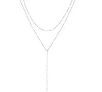 EnixwH Jewellery Silver Necklace Multi-Row Necklace Women's Elegant Y Chain Adjustable Long Chain Women for Gifts for Birthday and Anniversary Wearable in Various Situations
