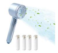 EnixwH Universal Size Connect Shower Head, 1/2 Inch Interface, High Pressure, 5 Shower Modes, Silver Finish, Includes 4 Filter Cotton
