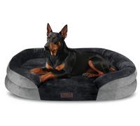Enjamoy Orthopedic Dog Bed for Extra Large Dogs, Washable Dog Beds Sofa with Removable Cover, XL Plus Waterproof Pet Couch with Side Bolster Dark Grey 122x86x20cm