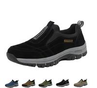 Enjerr Orthopedic Shoes Men, Arch Support Breathable Light Non-Slip, Comfortable Waterproof Walking Hiking Shoe (Black,8)