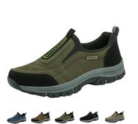 Enjerr Orthopedic Shoes Men, Arch Support Breathable Light Non-Slip, Comfortable Waterproof Walking Hiking Shoe (Dark Green,8.5)