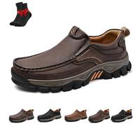 Enjerr Orthopedic Shoes Men,Comfortable Casual Leather Slip On Loafers,Casual Dress Sneakers,enjerr Orthopedic Shoes(Dark Brown,10.5 UK)