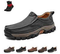 Enjerr Orthopedic Shoes Men,Comfortable Casual Leather Slip On Loafers,Casual Dress Sneakers,enjerr Orthopedic Shoes(Grey,6.5 UK)